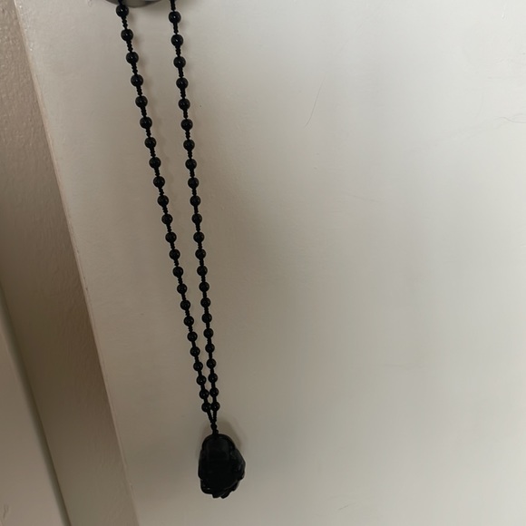 15 inch black craved Buddha necklace. Happy BUDDA IS BLACK WITH BEADS - Picture 3 of 7